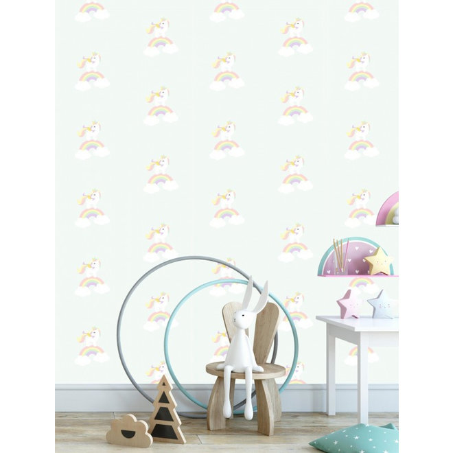 Behang Kinderkamer Unicorn  Pastel Designed4kids