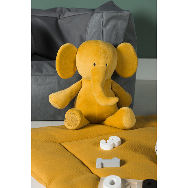 Jollein Knuffel Elephant Mustard Velvet Jollein