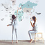 Dekornik Muurstickers Kinderkamer World Map Pastel