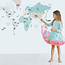Dekornik Muurstickers Kinderkamer World Map Pastel