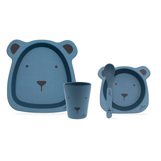 Jollein Dinerset Bamboe Animal Club Steel Blue Jollein