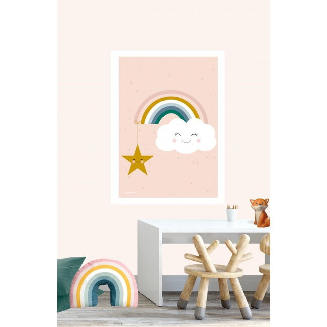 Designed4kids Poster Kinderkamer Wolk met Ster