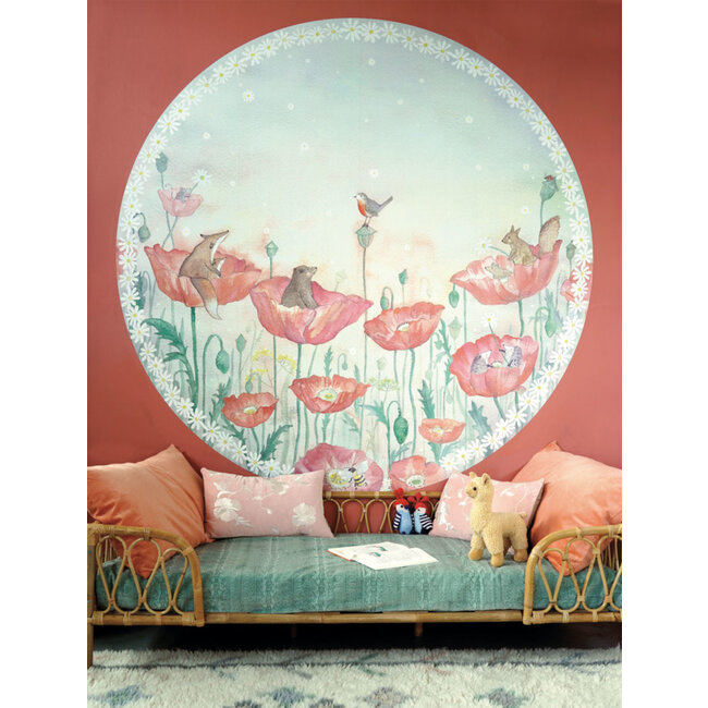 Hartendief Behangcirkel Kinderkamer Klaprozendroom Hartendief