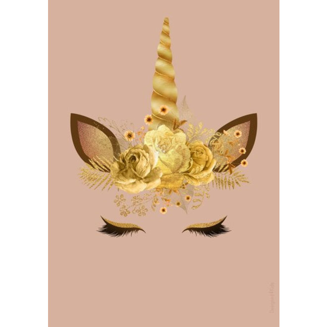 Poster Kinderkamer Unicorn Gold