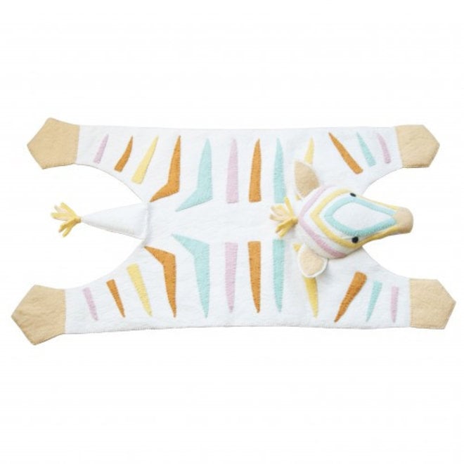 Kinderkamer Vloerkleed Naturel Pastel Zebra Fiona Walker