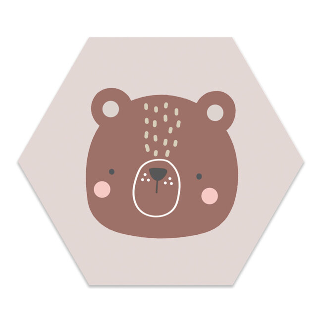 Label2X Muurhexagon Kinderkamer Lieve Beer