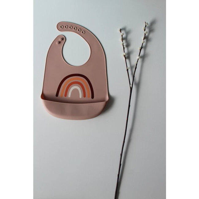 Jut & Julie Siliconen Slabber Beige Regenboog