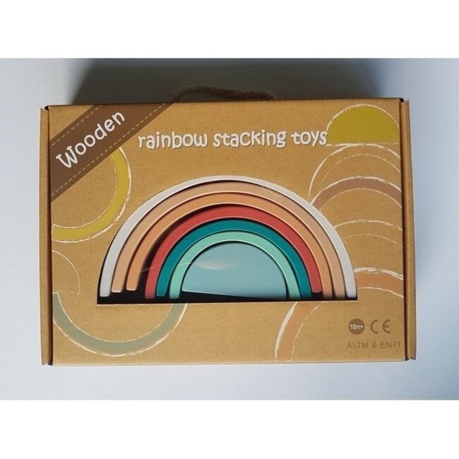Puzzel Blokken Regenboog 7-delig Pastel