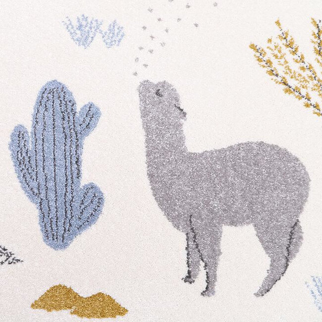 Nattiot Vloerkleed Kinderkamer All Over Lama Grey / Blue Nattiot