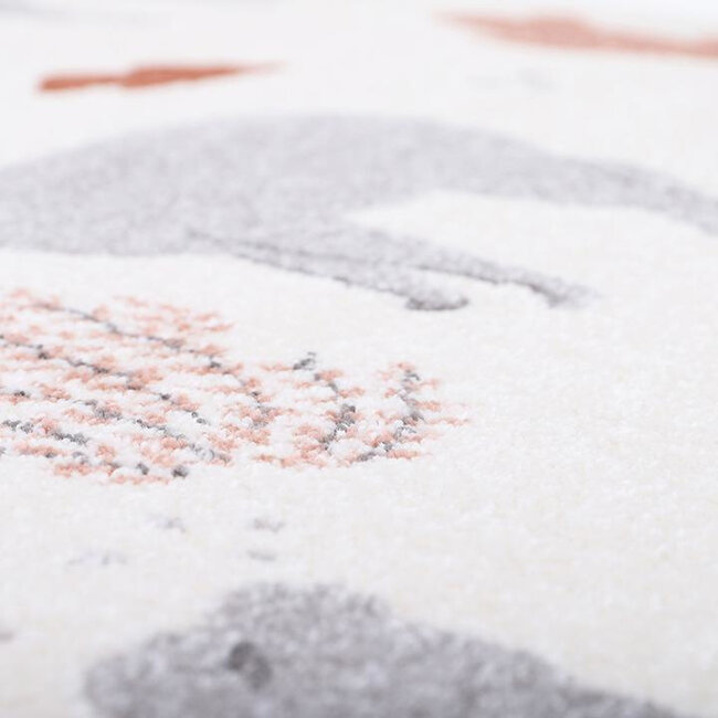 Nattiot Vloerkleed Kinderkamer All Over Lama Grey / Brick Nattiot