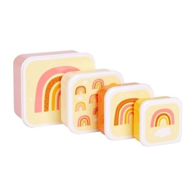 A Little Lovely Company Lunch & snack box set Regenbogen A Little Lovely Company