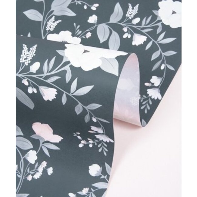 Lilipinso Behang Kinderkamer Symphony of Roses Dark Blue Lilipinso