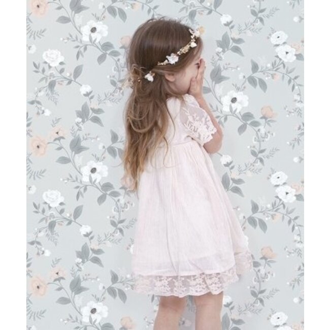 Lilipinso Behang Kinderkamer Symphony of Roses Grey Lilipinso