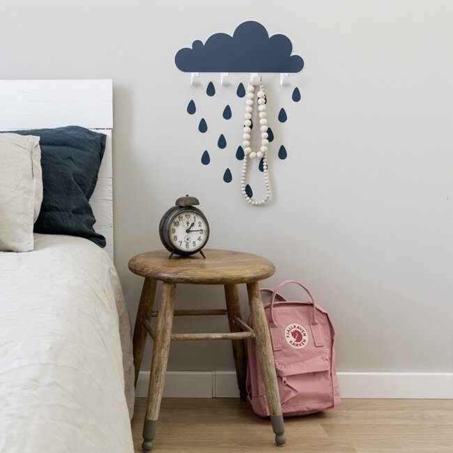 Thresxics Kinderkamer Wandplank Grote Wolk Donkerblauw Thresxics