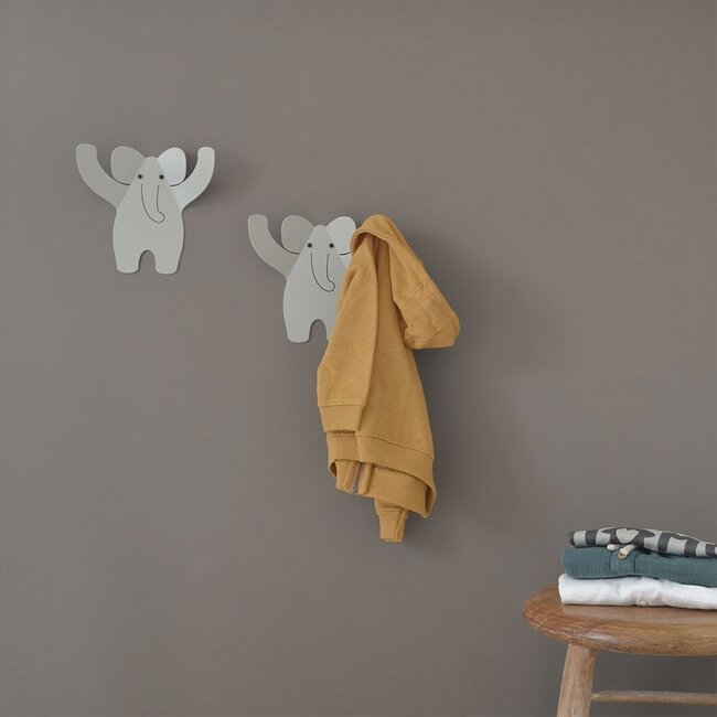 Thresxics Kinderkamer Kapstok Olifant Grey Thresxics