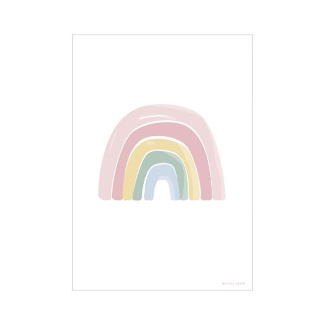 Poster Kinderkamer Regenboog Alfabet Roze