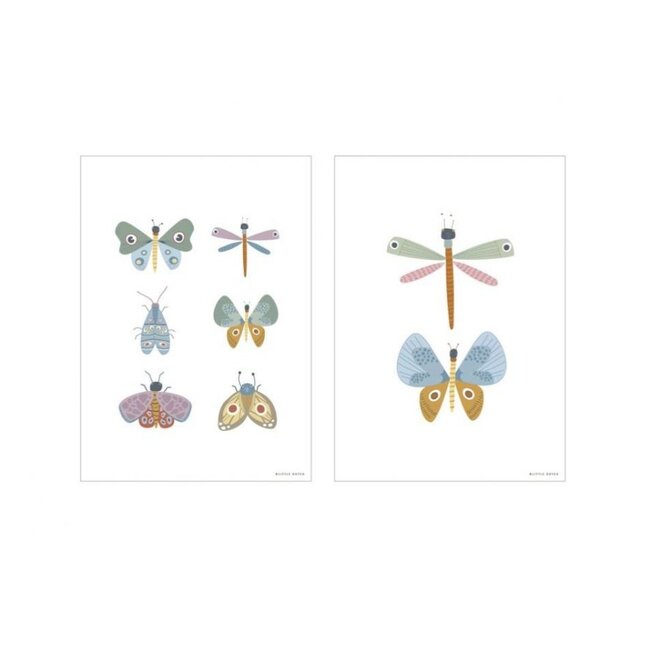Little Dutch Poster Kinderkamer Butterflies A3 formaat Little Dutch