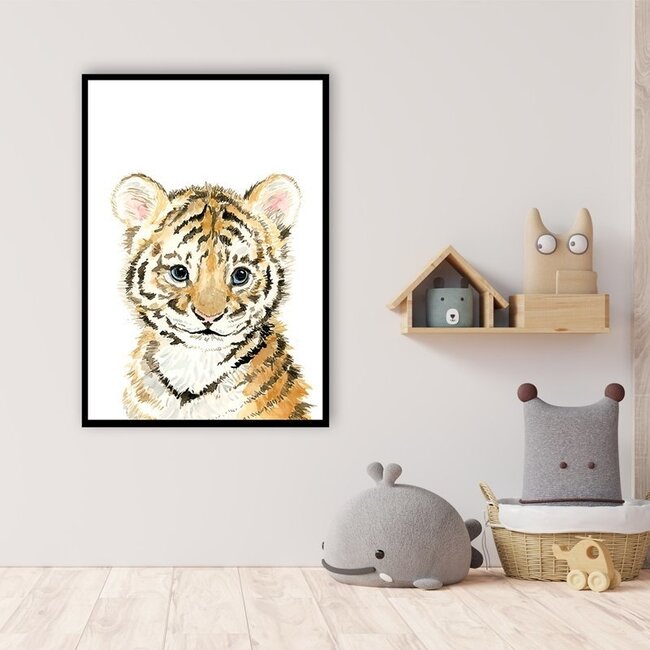 Punt Poster Kinderkamer Baby Tijger A3