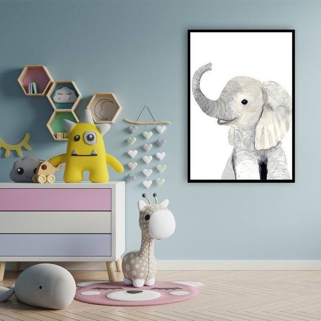 Kinderkamer Poster Baby Olifant A3