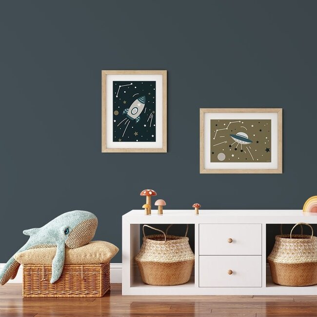 LM Baby Art Poster Kinderkamer Raket A4 formaat