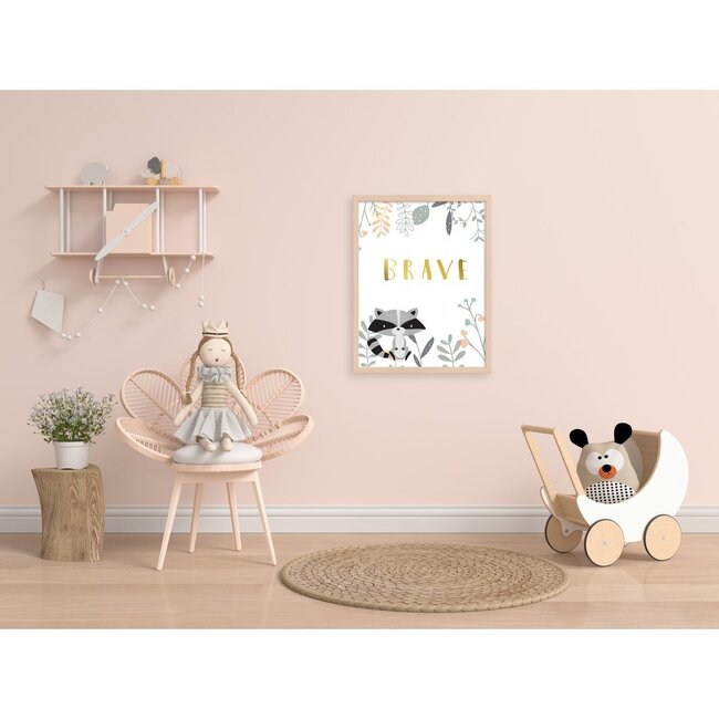 Kidsware Poster Kinderkamer Brave Racoon A3