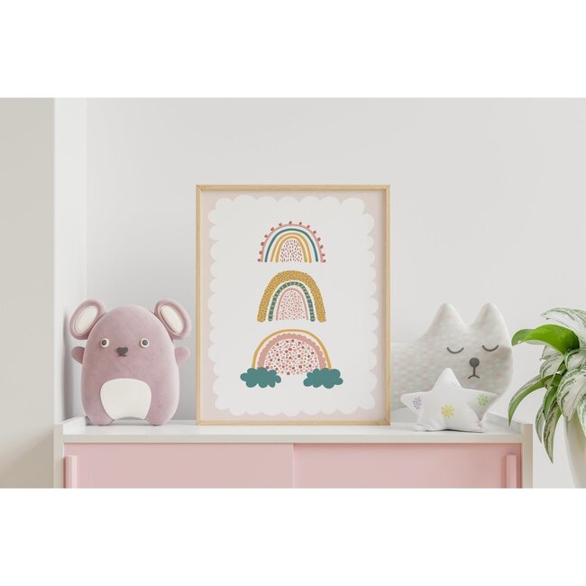 Kidsware Poster Kinderkamer Mint Rainbows A3