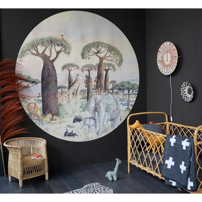 Hartendief Behangcirkel Kinderkamer Savanna Groot Hartendief