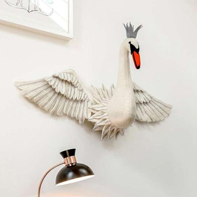 Sue Heart felt Dierenkop Odette Swan met Vleugels Sue Heart Felt