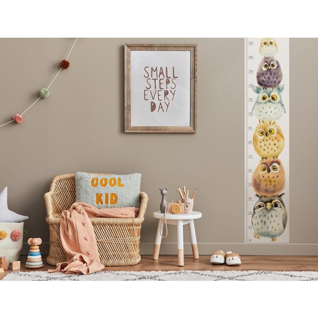 Muursticker Kinderkamer Groeimeter Owl Family