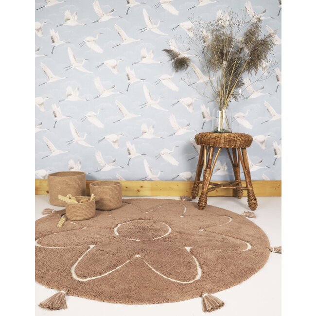 Nattiot Kinderkamer Vloerkleed Yva Brown Rond Nattiot