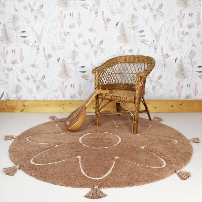 Nattiot Kinderkamer Vloerkleed Yva Brown Rond Nattiot