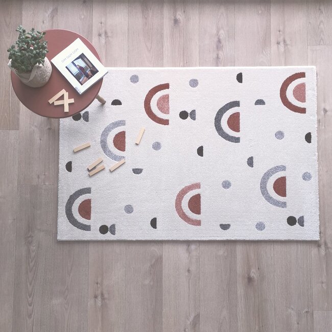 Nattiot Vloerkleed Kinderkamer All Over Rainbow Brick Nattiot