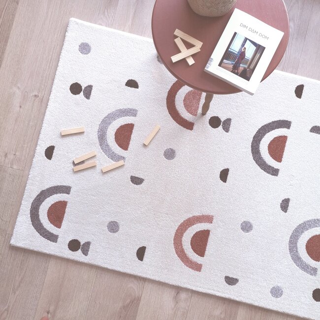 Nattiot Vloerkleed Kinderkamer All Over Rainbow Brick Nattiot