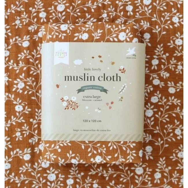 A Little Lovely Company XL Hydrofieldoek Bloesem Caramel A Little Lovely Company