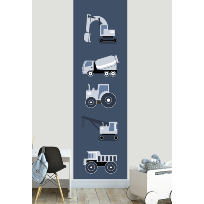 Designed4kids Paneelbehang Kinderkamer Voertuigen Blauw 70 x 260 cm