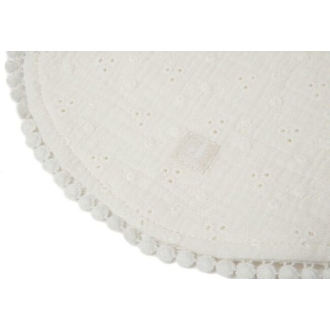 Jollein Slab Rond Embroidery Ivoor Jollein