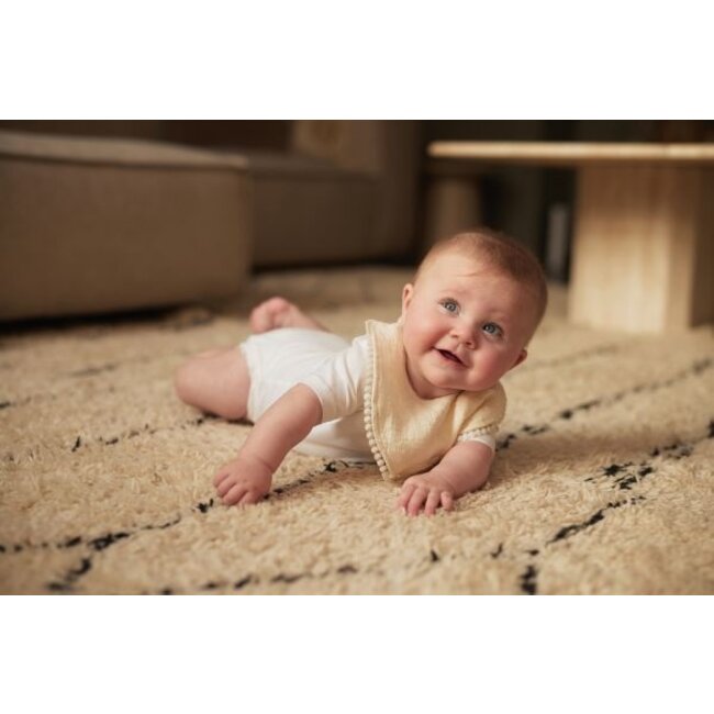 Jollein Slab Rond Embroidery Ivoor Jollein