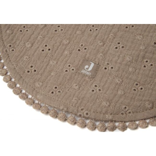 Jollein Slab Rond Embroidery Biscuit Jollein