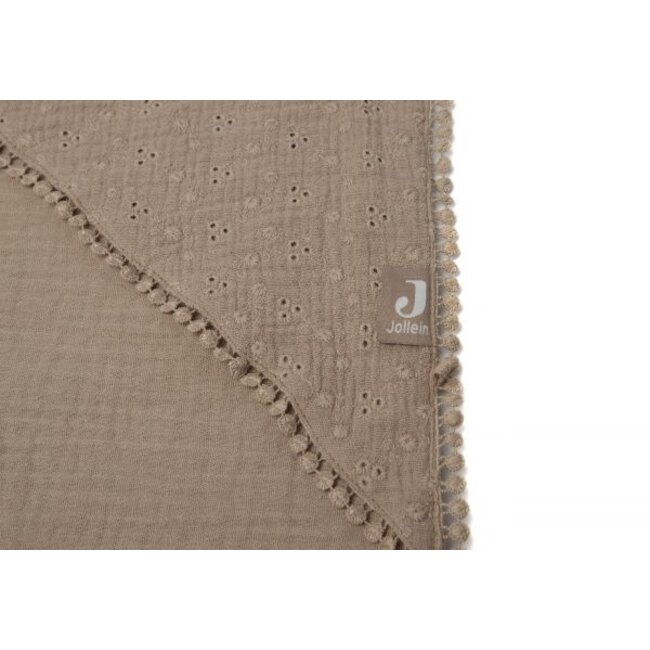 Jollein Badcape Embroidery 75x75cm - Biscuit