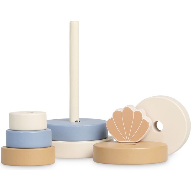 Jollein Houten Stapeltoren Schelp Blue