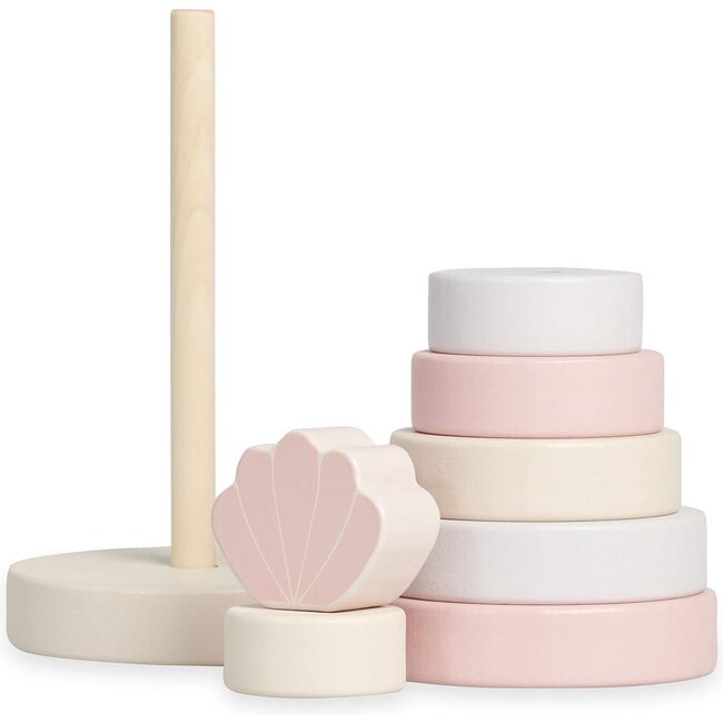 Jollein Houten Stapeltoren Schelp Pink Jollein