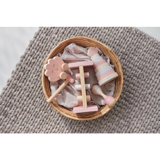 Jollein Houten Stapeltoren Schelp Pink Jollein