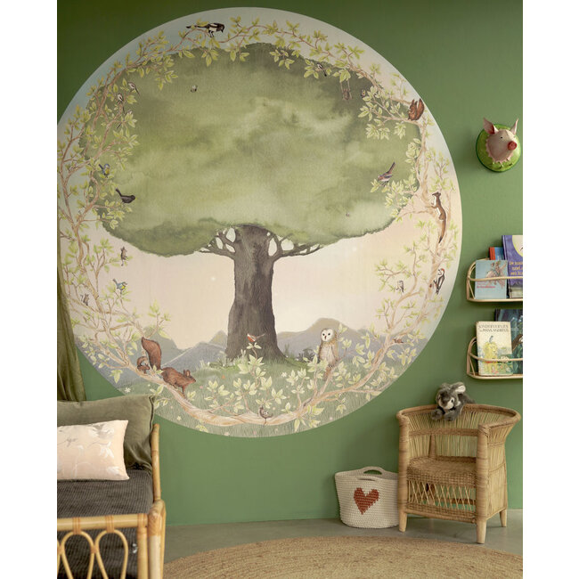 Hartendief Behangcirkel Kinderkamer Lenteboom Hartendief