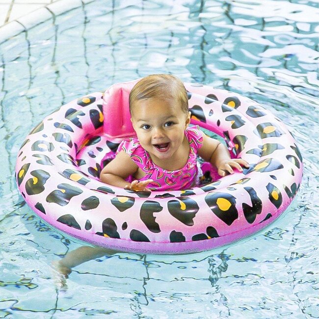 Swim Essentials Baby Float Panterprint Roze 0-1 jaar Swim Essentials
