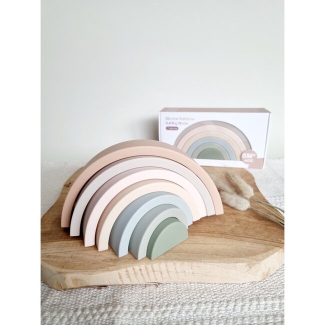 rammelaartje Siliconen Stapeltoren Regenboog Naturel