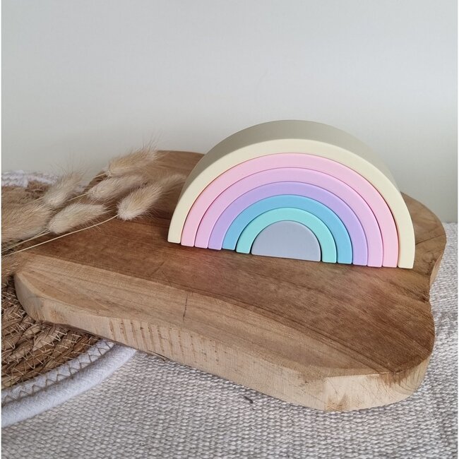 rammelaartje Siliconen Stapeltoren Regenboog Candy