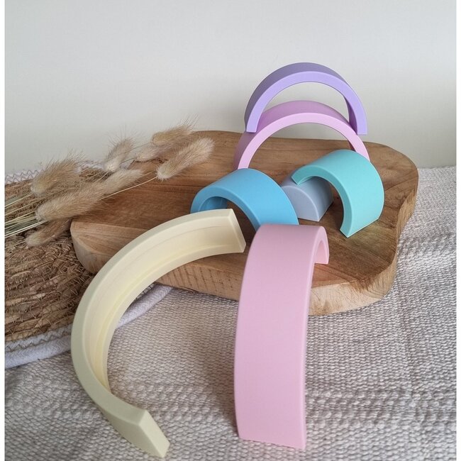 rammelaartje Siliconen Stapeltoren Regenboog Candy