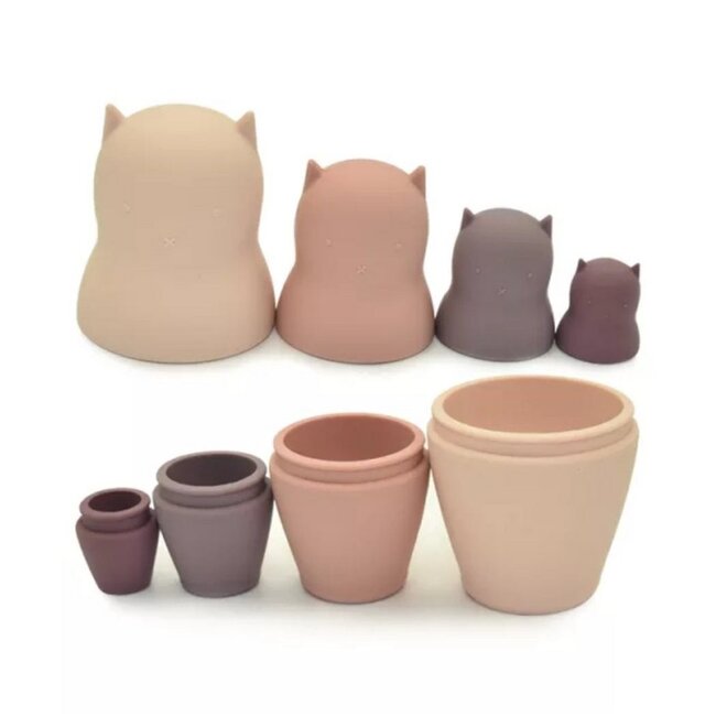 rammelaartje Siliconen Matroesjka Babyspeelgoed Roze