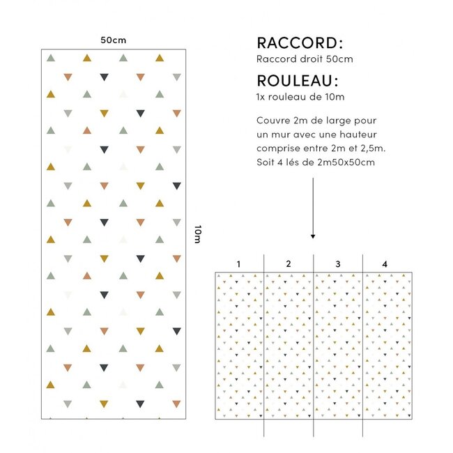 Lilipinso Behang Kinderkamer Triangles Blue Grey Beige