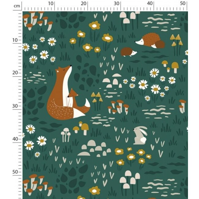 Lilipinso Wallpaper Forest Animals Green van Lilipinso